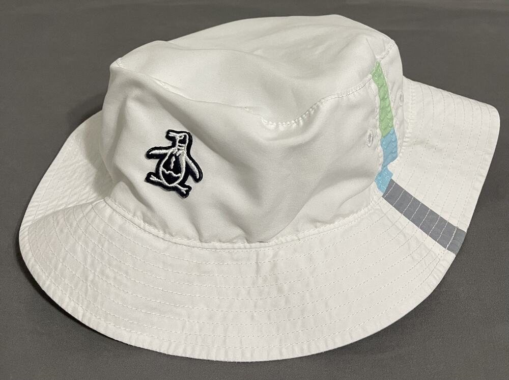 Original Penguin Reversible Golf Bucket Hat Mens L/XL White Marble Print